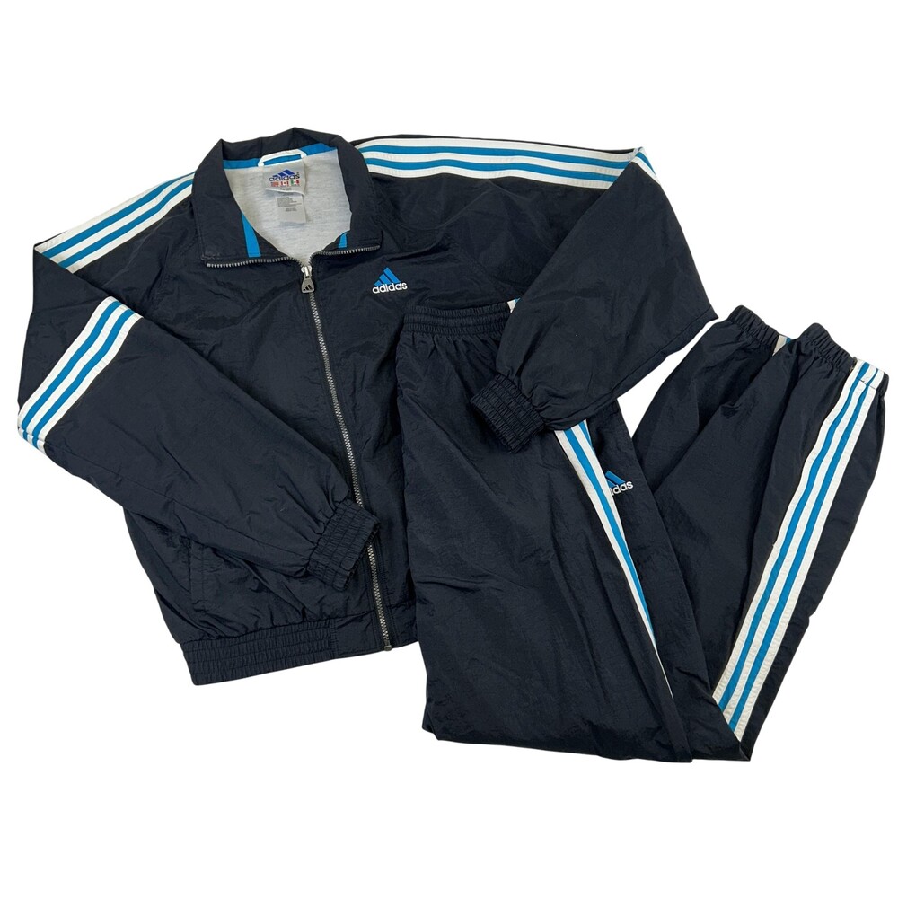 Vtg Adidas Tracksuit Mens Medium Lined Track Striped Windbreaker Full Set 90s